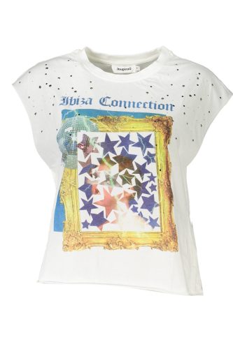 DESIGUAL UJJATLAN NŐI FEHÉR PÓLÓ