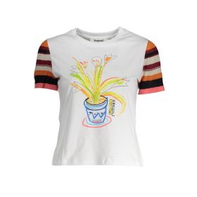 DESIGUAL RÖVID UJJÚ NŐI FEHÉR PÓLÓ