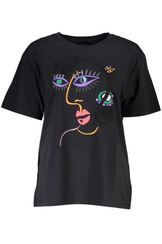 DESIGUAL FEKETE NŐI RÖVID UJJÚ PÓLÓ
