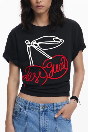 DESIGUAL NŐI RÖVID UJJÚ PÓLÓ FEKETE