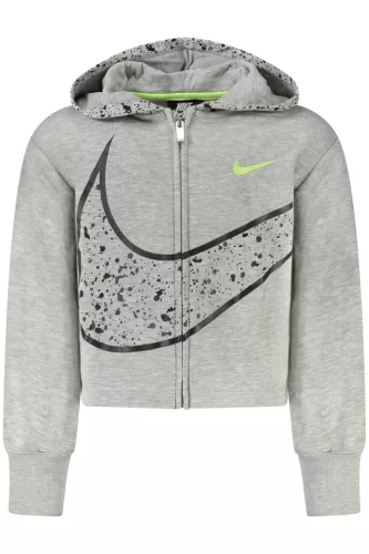 NIKE CIPZÁROS LÁNY PULÓVER, SZÜRKE