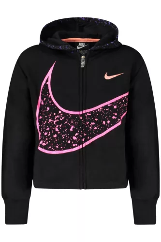 NIKE LÁNY FEKETE CIPZÁROS PULÓVER