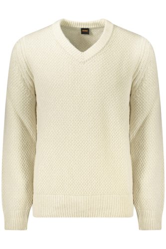 HUGO BOSS FÉRFI BÉZS PULÓVER