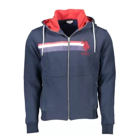 US POLO ASSN. FÉRFI KÉK CIPZÁROS PULÓVER