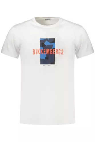 BIKKEMBERGS FÉRFI RÖVID UJJÚ PÓLÓ, FEHÉR