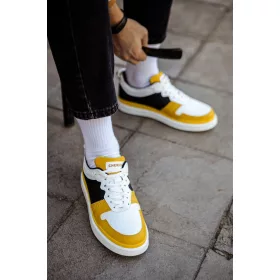 CHEKICH-115.06 WHITE YELLOW BLACK DIVATOS FÉRFI CIPŐ