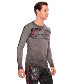   CIPO & BAXX DIVATOS HOSSZÚ UJJÚ FÉRFI PÓLÓ CL349ANTHRACITE