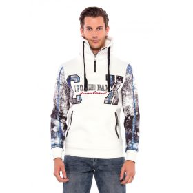 CIPO & BAXX FÉRFI KAPUCNIS PULÓVER CL366ECRU