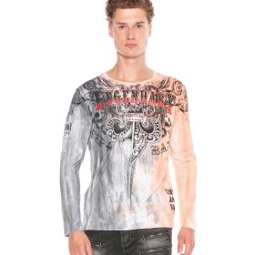   CIPO & BAXX HOSSZÚ UJJÚ FÉRFI PÓLÓ CL408POWDER-ANTHRACITE