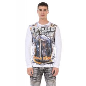 CIPO&BAXX FÉRFI HOSSZÚ UJJÚ PÓLÓ CL452 WHITE