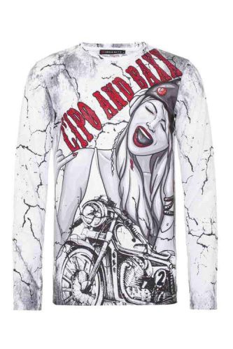 CIPO & BAXX FÉRFI HOSSZÚ UJJÚ POLÓ CL467 WHITE