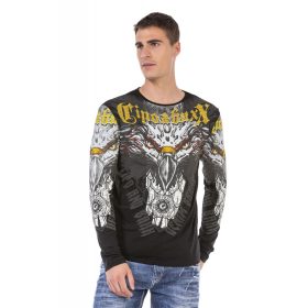 CIPO&BAXX FÉRFI HOSSZÚ UJJÚ PÓLÓ CL488 BLACK