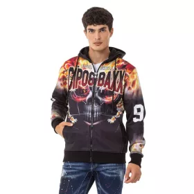 CIPO & BAXX KAPUCNIS FÉRFI PULÓVER CL546 BLACK