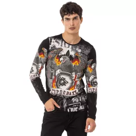 CIPO & BAXX HOSSZÚ UJJÚ PÓLÓ CL553 BLACK