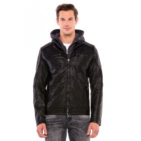 CIPO & BAXX DIVATOS FÉRFI MŰBŐR KABÁT CM156BLACK CIPO & BAXX DIVATOS FÉRFI MŰBŐR KABÁT CM156BLACK