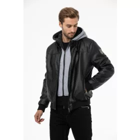 CIPO & BAXX FÉRFI MŰBŐR KABÁT CM214 BLACK
