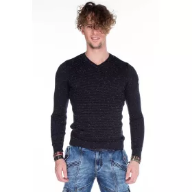 CIPO & BAXX DIVATOS FÉRFI KÖTÖTT PULÓVER CP144NAVYBLUE