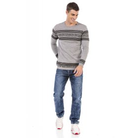 CIPO&BAXX FÉRFI KÖTÖTT PULÓVER CP243 GREY CIPO&BAXX FÉRFI KÖTÖTT PULÓVER CP243 GREY