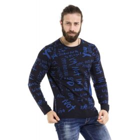 CIPO & BAXX FÉRFI KÖTÖTT PULÓVER CP276 NAVY BLUE