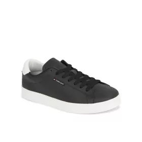 TOMMY JEANS FÉRFI BŐR SNEAKER EM0EM01374 FEKETE