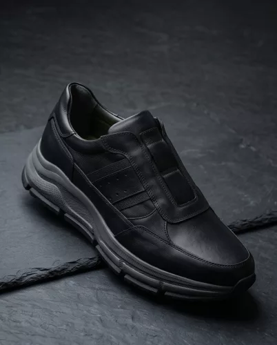 FÉRFI BŐR SNEAKER 3162 306 FEKETE