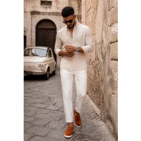   ICON2.020.05 Világosbarna velúr slip-on férfi cipő fehér talppal