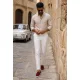 ICON2.020.05 Világosbarna velúr slip-on férfi cipő fehér talppal