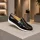 ICON2.020.07 Fekete lakkbőr slip-on cipő fehér talppal