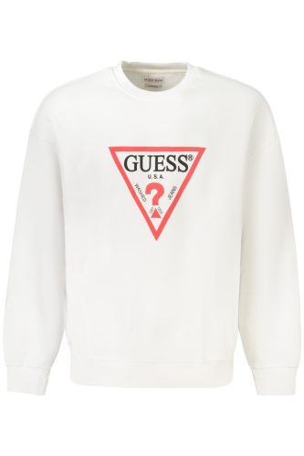 GUESS JEANS CIPZÁR NÉLKÜLI FÉRFI PULÓVER FEHÉR