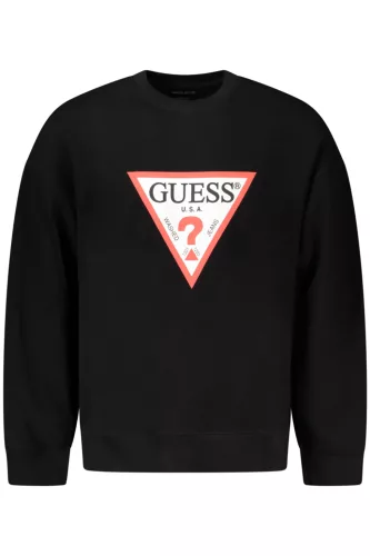 GUESS JEANS CIPZÁR NÉLKÜLI FÉRFI FEKETE PULÓVER