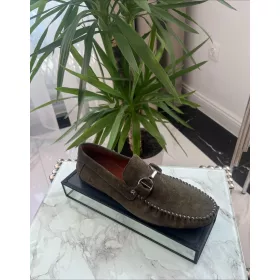 MCKOP-2024.14 KHAKIZÖLD VELÚR MOKASZIN