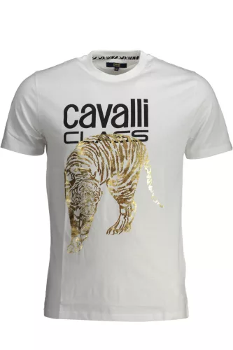 CAVALLI OSZTÁLY FÉRFI RÖVID UJJÚ PÓLÓ, FEHÉR