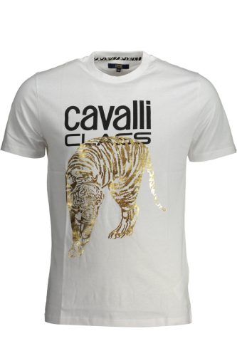 CAVALLI OSZTÁLY FÉRFI RÖVID UJJÚ PÓLÓ, FEHÉR
