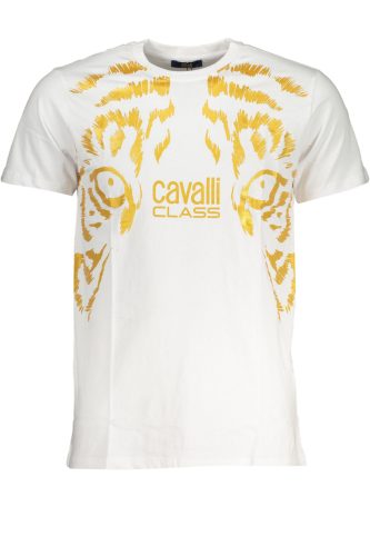CAVALLI OSZTÁLY FÉRFI RÖVID UJJÚ PÓLÓ, FEHÉR