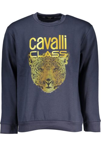 CAVALLI OSZTÁLYÚ FÉRFI KÉK CIPZÁR NÉLKÜLI PÓLÓ