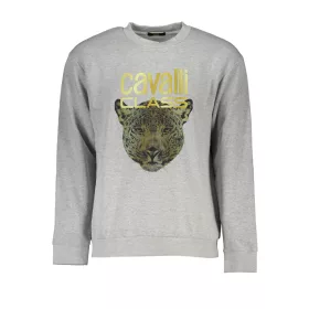 CAVALLI OSZTÁLYÚ FÉRFI SZÜRKE cipzár nélküli pulóver