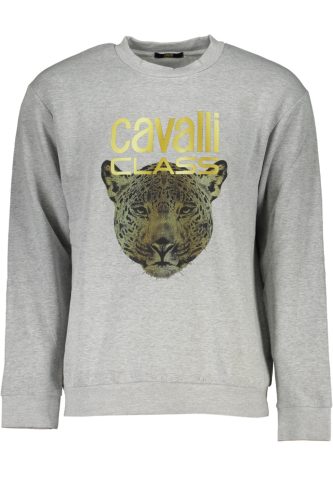 CAVALLI OSZTÁLYÚ FÉRFI SZÜRKE cipzár nélküli pulóver