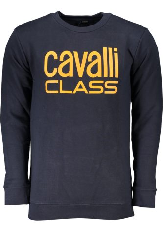 CAVALLI OSZTÁLYÚ FÉRFI KÉK cipzár nélküli pulóver