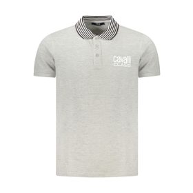 CAVALLI CLASS RÖVID UJJÚ FÉRFI PÓLÓ SZÜRKE