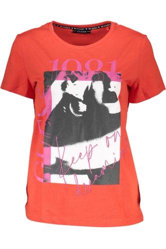 GUESS JEANS NŐI RÖVID UJJÚ PÓLÓ, PIROS