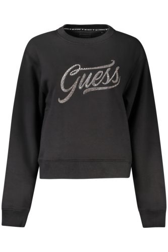 GUESS JEANS PULÓPÓL CIPZZÁR NÉLKÜL, FEKETE