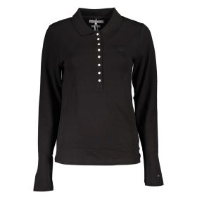 TOMMY HILFIGER NŐI, HOSSZÚ UJJÚ POLOING FEKETE