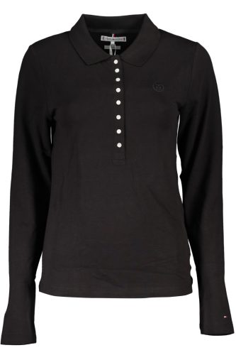 TOMMY HILFIGER NŐI, HOSSZÚ UJJÚ POLOING FEKETE