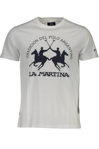LA MARTINA FÉRFI RÖVID UJJÚ PÓLÓ, FEHÉR
